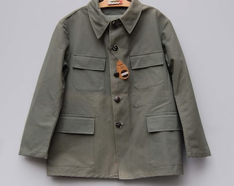 Circa 1950's French Bakery Double Breasted Jacket / White Soft