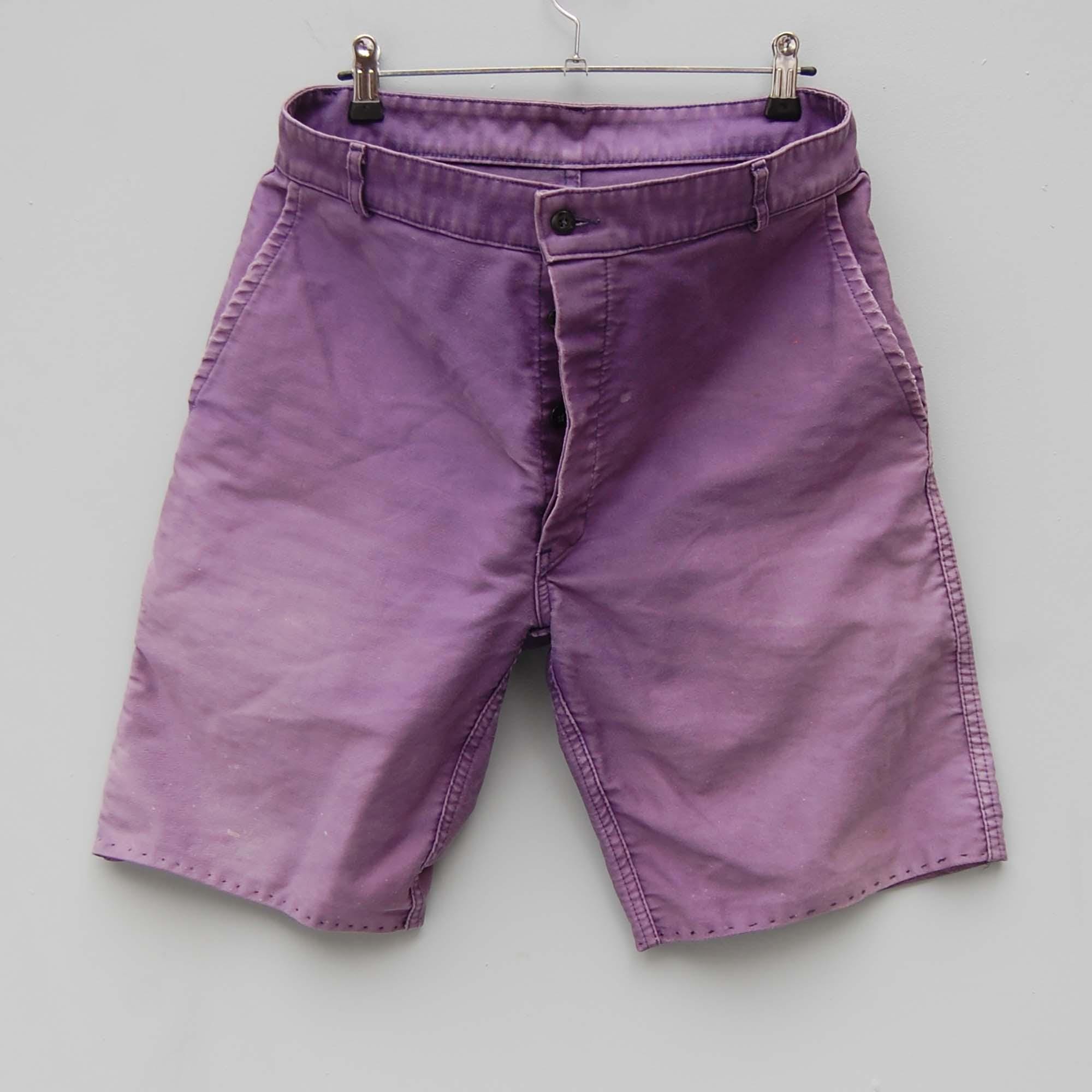 ETS.MATÉRIAUX moleskin shorts FrenchBlue French Moleskin Sawn-off Shorts, M, Worn - Etsy Israel