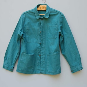 Green Chore Jacket, French Work Jacket for Men size M