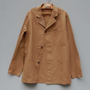 Chaqueta de trabajo estilo blazer marrón, talla grande