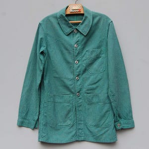 Green Pied de Poule Work Jacket, Small