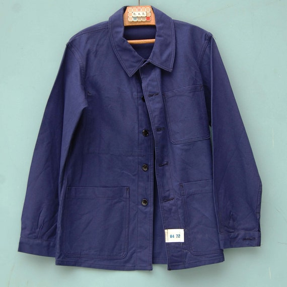 Blue chore jacket, French work jacket for men siz… - image 8