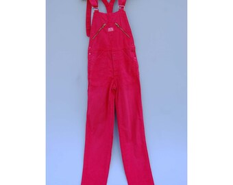 Vintage rote französische Latzhose, Salopettes klein