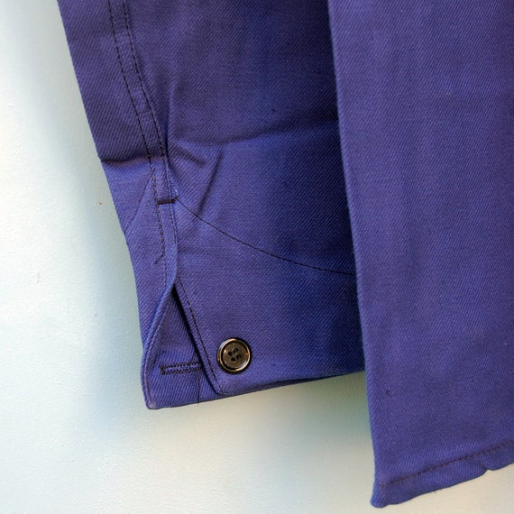 New blue french work jacket for men size small - image 4