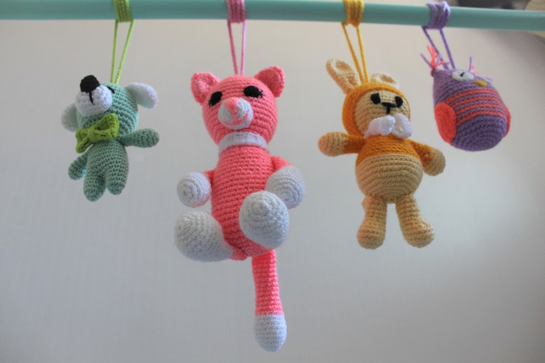 Baby Gym Toys Set Baby Play Gym Amigurumi Crochet Cat Etsy