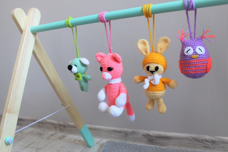 Baby Gym Toys Set Baby Play Gym Amigurumi Crochet Cat Etsy