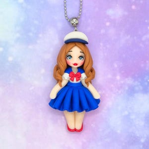 SAILOR DOLL in polyemr clay, handmade necklace