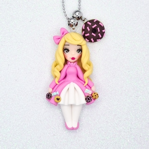 POLYMER CLAY DOLL handmade necklace fimo