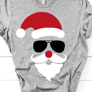 Santa Face Svg, Santa with Sunglasses, Santa Beard Svg, Santa Hat, Christmas Svg, Believe Svg, Christmas Shirt Svg Cut Files for , Png