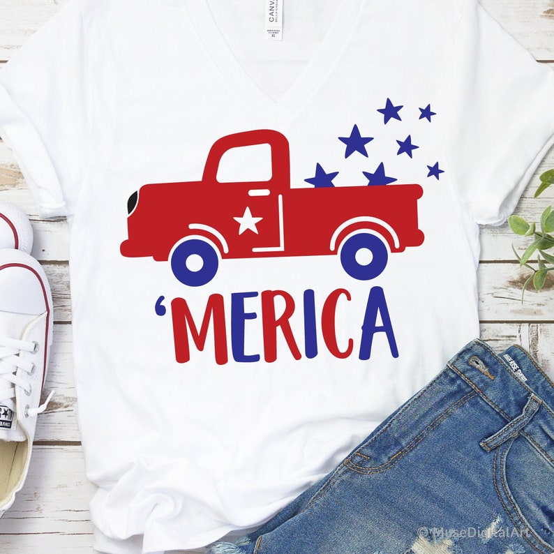 Download Merica Svg 4th of July Svg Old Vintage Truck Svg Patriotic ...