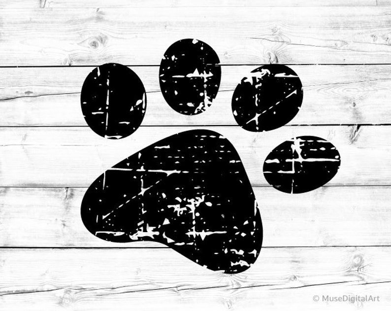 Download Paw Grunge Effect Svg Paw Distressed Svg for Cricut Paw ...