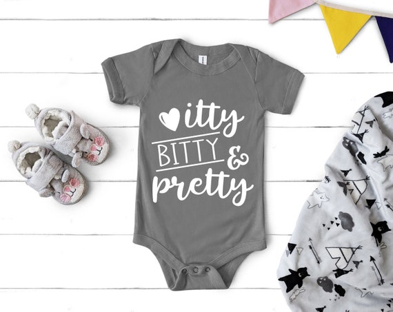 Download Clip Art Baby Girl Clothes Newborn Svg Baby Girl Gift Svg For Silhouette Baby Announcement Itty Bitty And Pretty Svg Art Collectibles