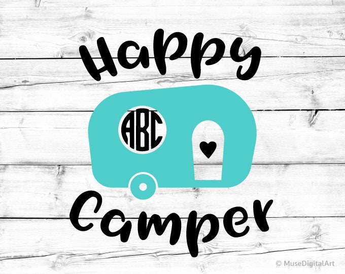 Download Happy Camper Svg Camper Monogram Svg Camping Svg Glamping ...