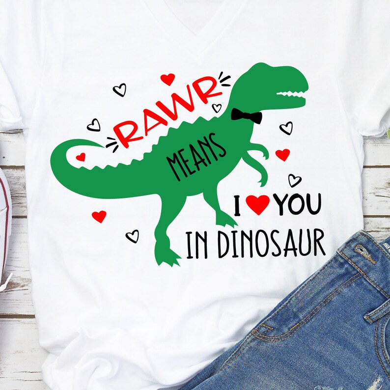 Download Kids Valentines Day Svg Rawr Means I Love You in Dinosaur | Etsy