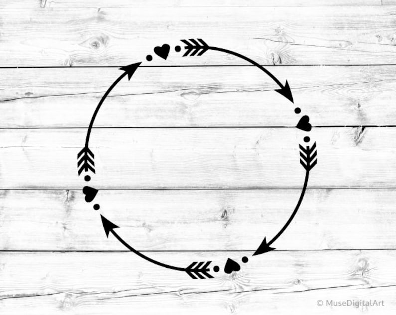 Download Circle Arrow Svg Arrows with Hearts Svg Tribal Arrow Circle | Etsy