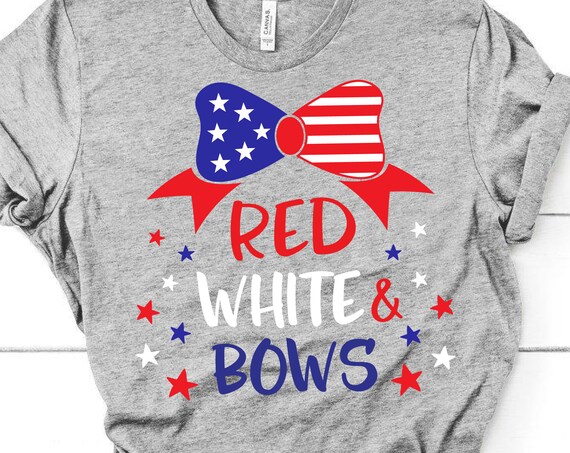 Download Girl 4th Of July Svg Red White And Bows Svg Patriotic Shirt Etsy