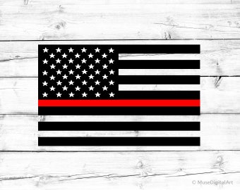Thin Red Line American Flag Svg Firefighter Svg US Flag Svg Fire Department Svg Fireman Svg USA Flag Svg Files for Cricut and Silhouette Png