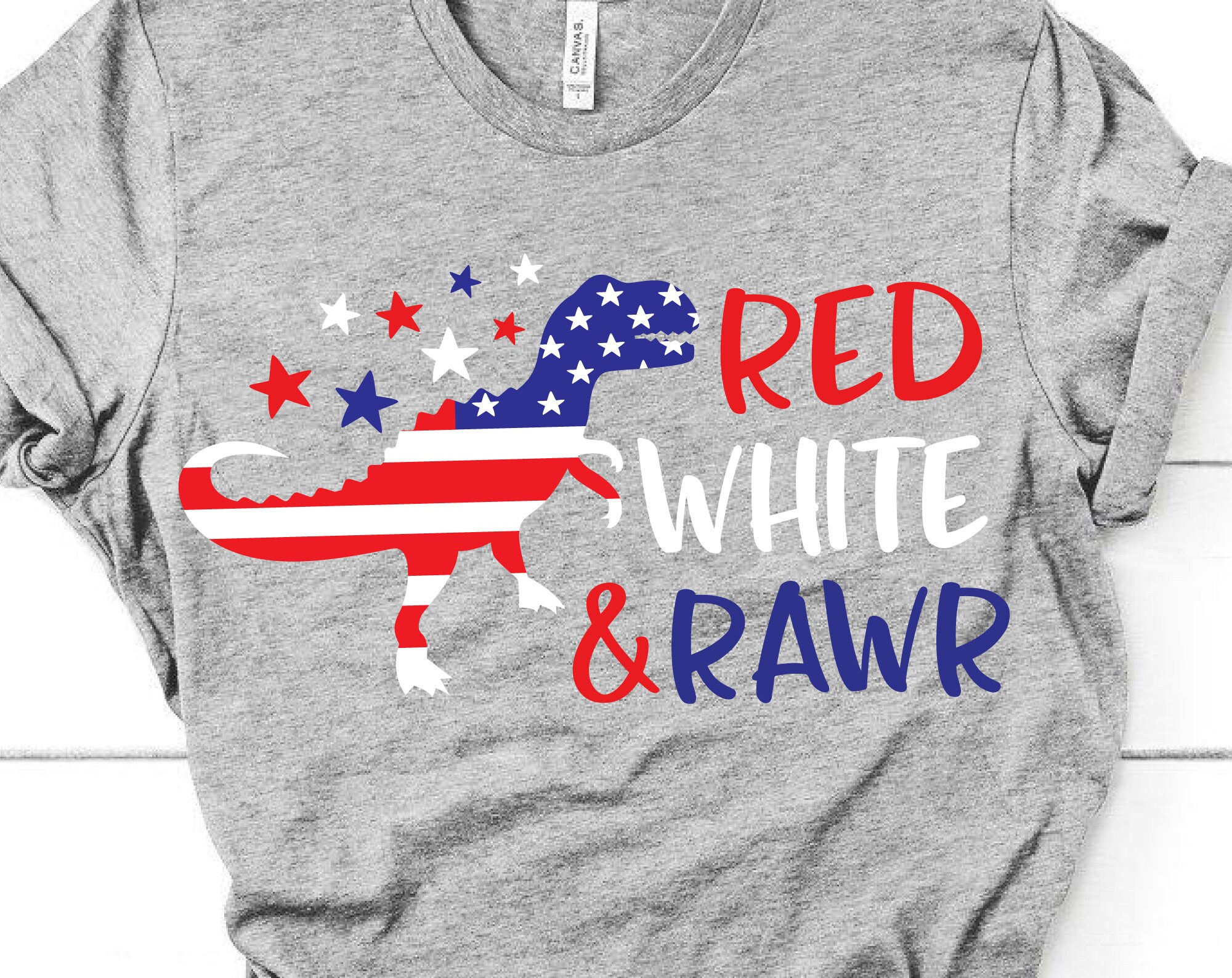 Download Red White And Rawr Svg Boy 4th Of July Svg Dinosaur Svg Etsy