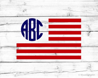 USA Flag Svg U.S. Flag Monogram Frame Svg American Flag Monogram Svg Circle Monogram Frame Svg United States Svg for Cricut & Silhouette Png