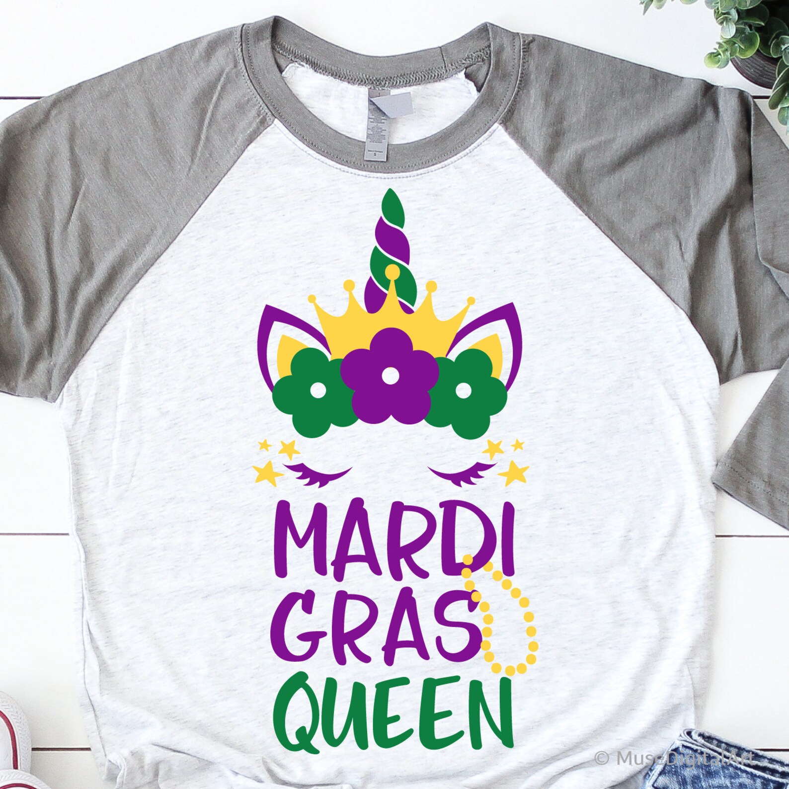 unicorn mardi gras shirt