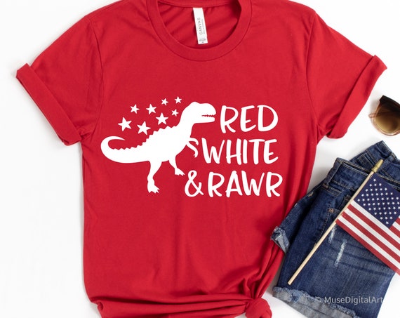 Download 4th Of July Dinosaur Svg Red White And Rawr Svg Boy 4th Of Etsy 3D SVG Files Ideas | SVG, Paper Crafts, SVG File