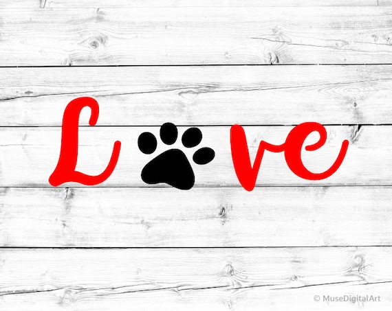Download Love with Paw Print Svg Fur Mom Svg Dog Paw Print Dog Love ...