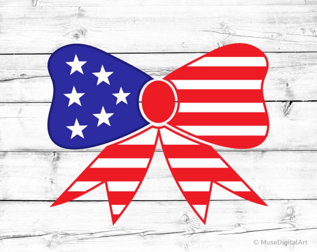 US Flag Bow Svg Fourth of July Bow Svg 4th of July Svg Baby Girl Svg