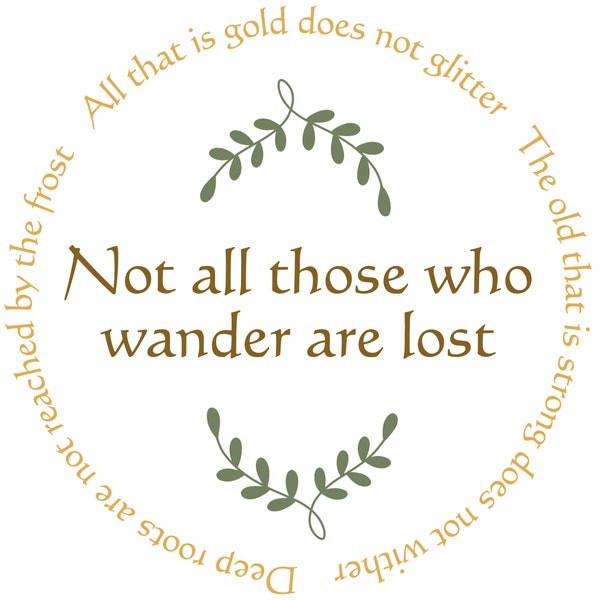 Lord of the Rings SVG| Not all those who wander are lost| LOTR | Tolkien Mug| Quote about Life| Bookish Gift| Cut File| Not all who wander
