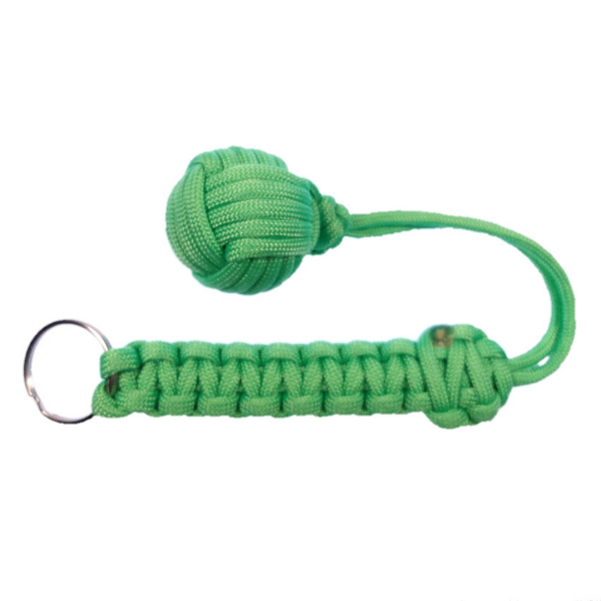 Porte-clés Monkey Fist vert en paracorde de 2,5 cm Lanière avec boule en  acier de 2,5 cm 1 po. Corde nautique fabriquée aux États-Unis Porte-clés  Accessoires Équipement de survie -  France