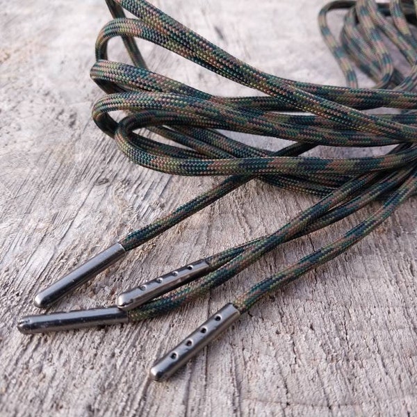 Paracord Boot and Shoe Laces With Metal Aglets Boot and Shoe Repair Handmade Shoe Laces You Choose Color Made To Order