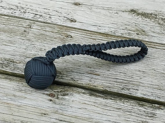 2 Black Paracord Monkey Fist With 2 Inch Ball Core Handmade