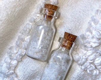 Tiny Bottles With Sparkling Crystal Geode Fragments (Set of 2)
