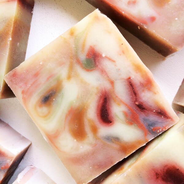 Flower Child Artisan Soap Made with Botanical Earthy Pigments and Natural Clays, Eco-friendly ( Organic Butters, Essential Oils, Hippie )