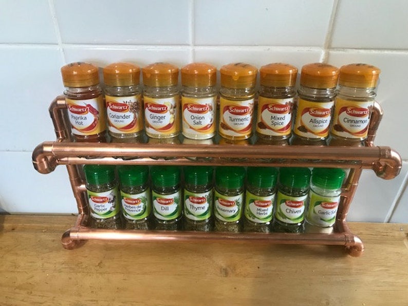 18 Jar2 Tier Copper Pipe Spice Rackhandmade Etsy UK