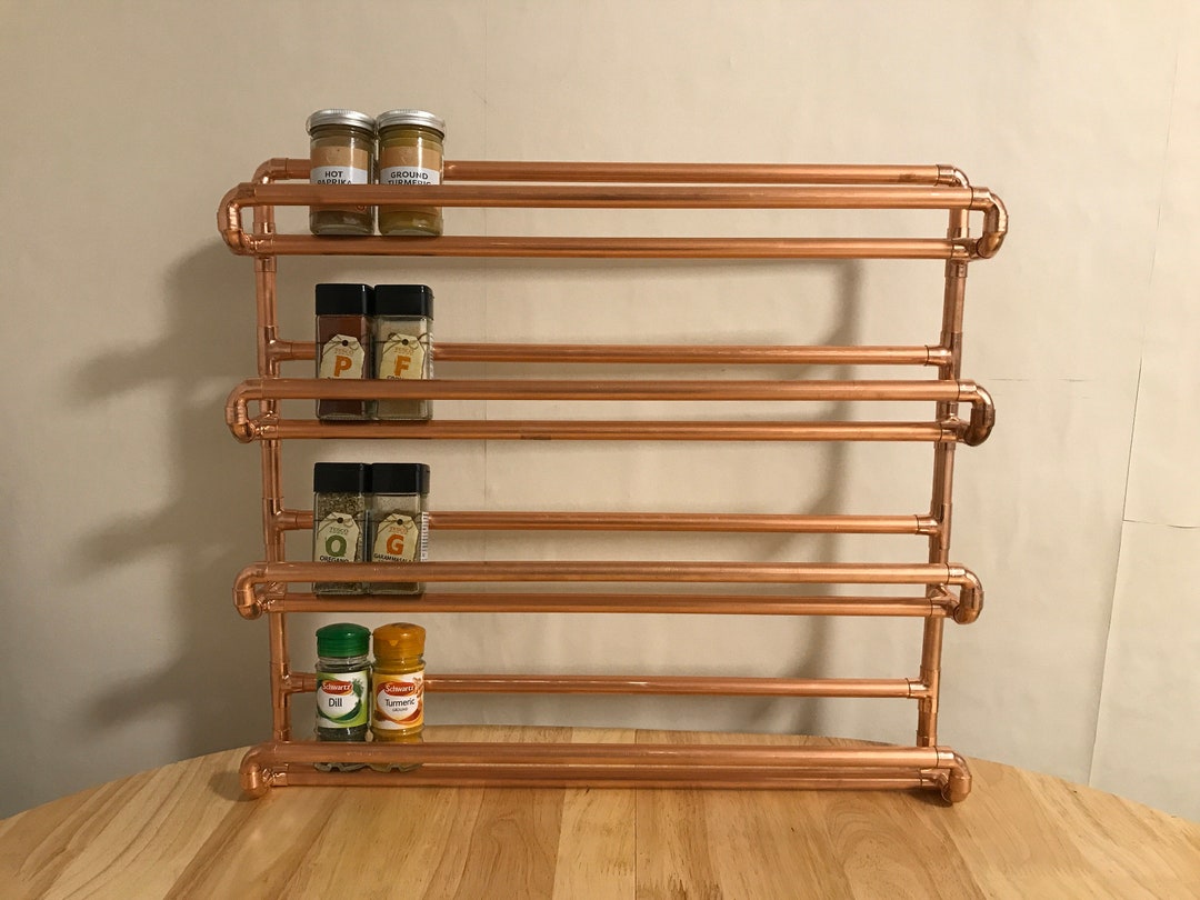 48 Jar4 Tier Copper Pipe Spice Rackhandmade Etsy UK
