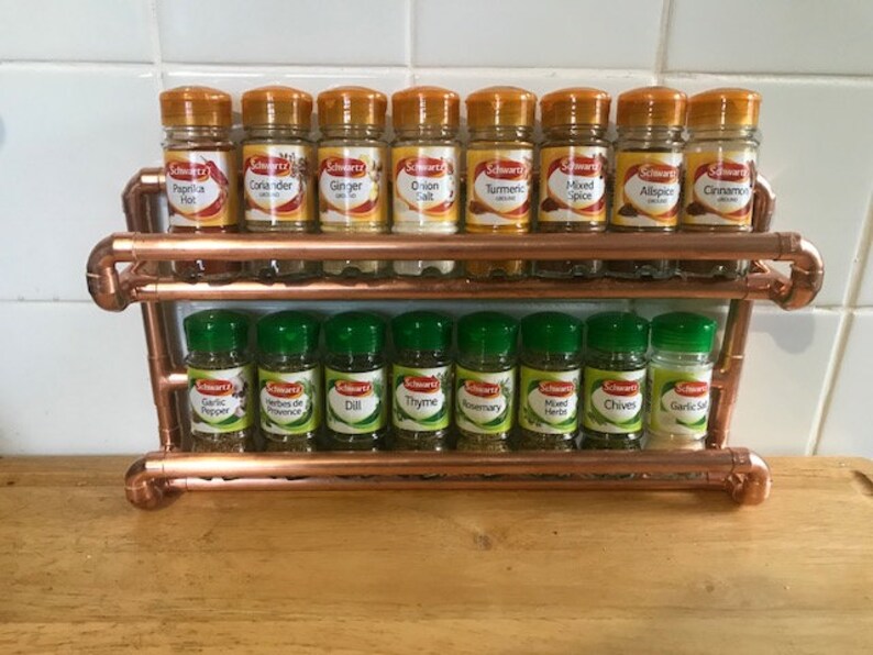 18 Jar-2 Tier Copper Pipe Spice Rack-handmade - Etsy UK