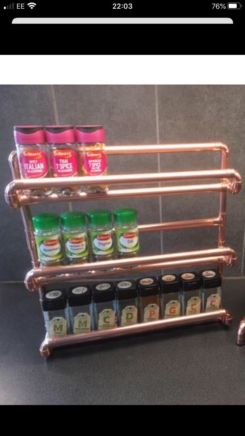 24 Jar Copper Spice Rack Etsy