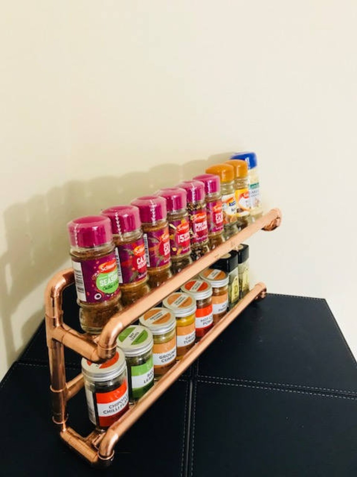 18 Jar2 Tier Copper Pipe Spice Rackhandmade Etsy UK