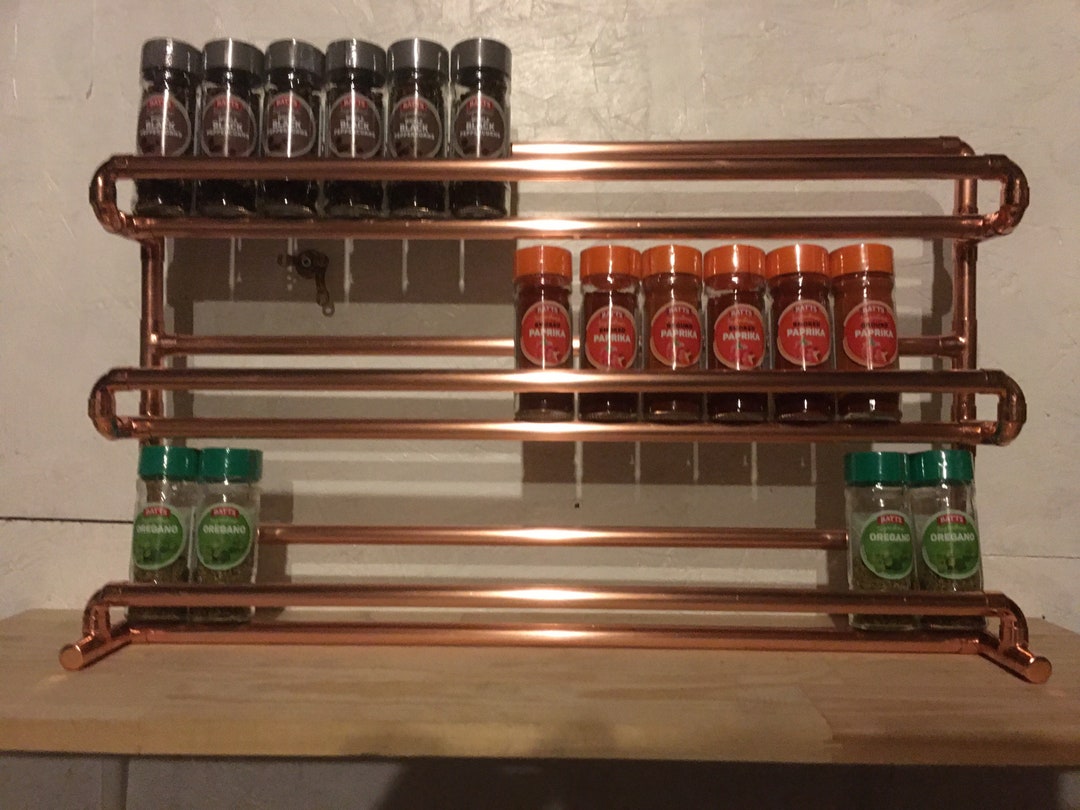 39 Jar3 Tier Copper Spice Rackhandmade Etsy