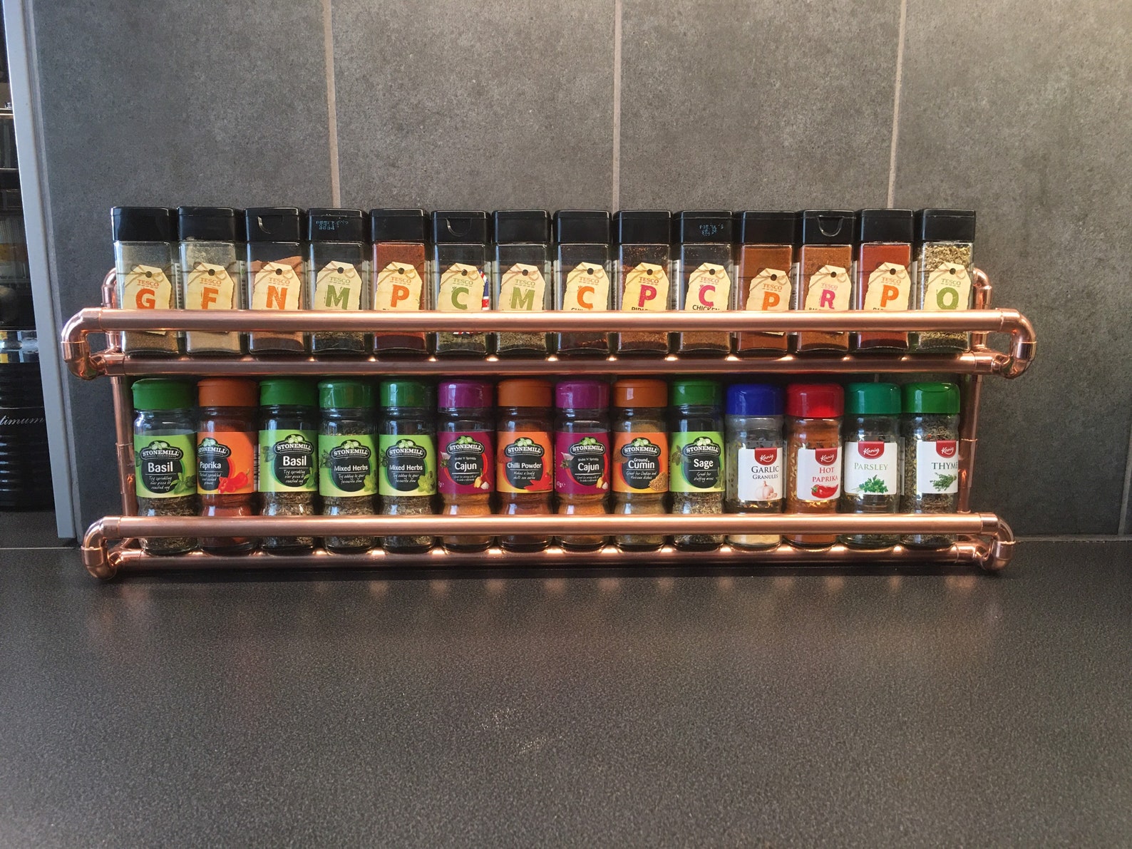 28 Jar2 Tier Copper Pipe Spice Rackhandmade Etsy UK