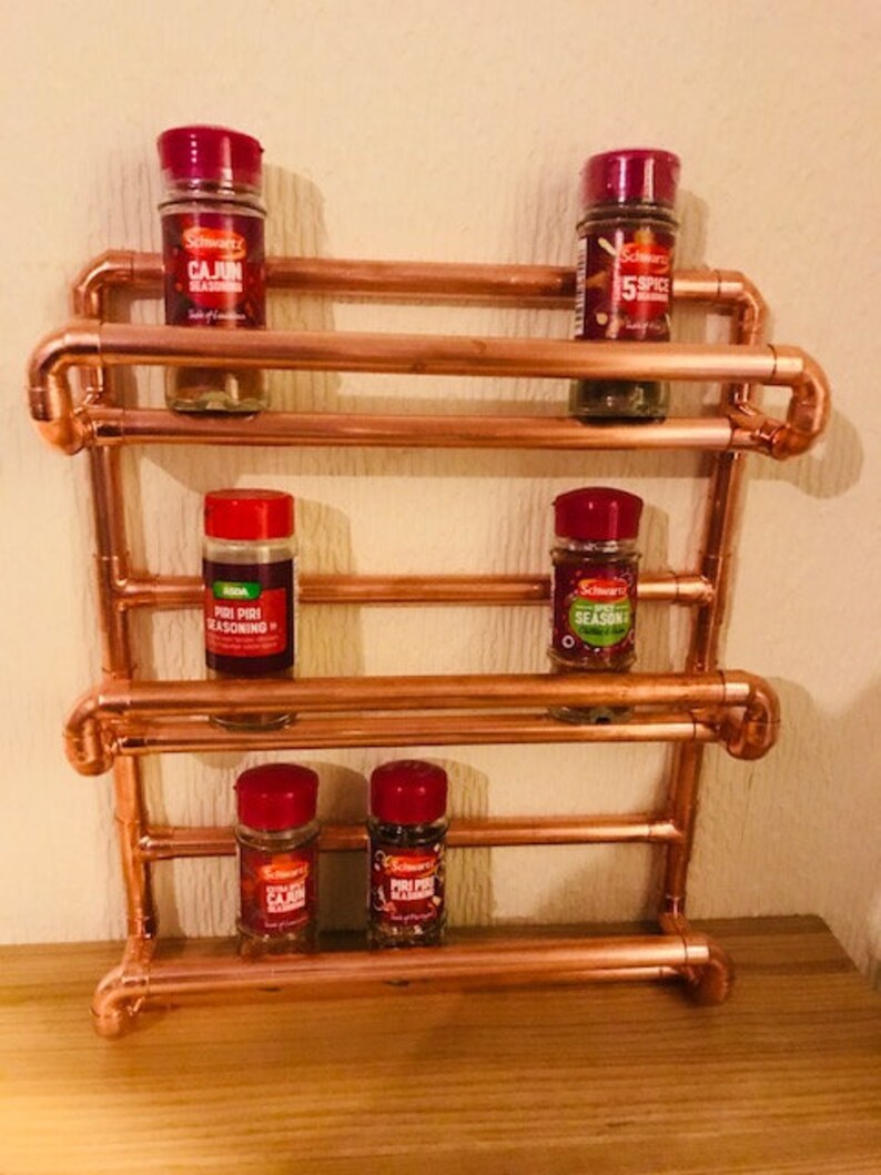 18 Jar3 Tier Copper Pipe Spice Rackhandmade Etsy UK