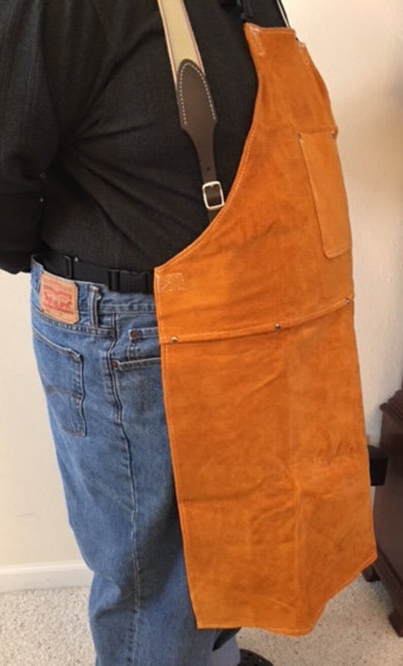 Big & Tall Leather Shop Apron / Safety Apparel for Welding Etsy