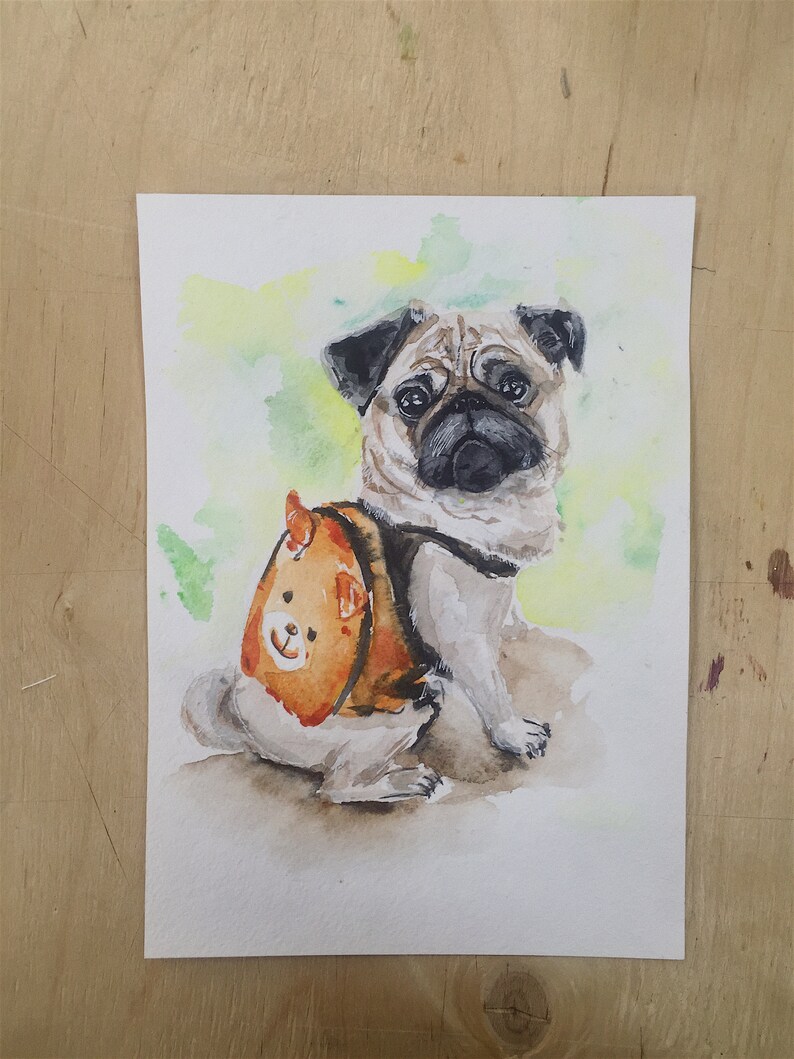 Custom Watercolor Postcard Your Pet on a Postcard 57 Unique Wonderful Gift Just send my your photo! Greeting card Made to Order