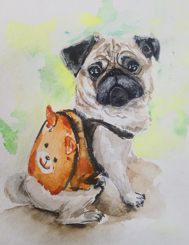 Custom Watercolor Postcard Your Pet on a Postcard 57 Unique Wonderful Gift Just send my your photo! Greeting card Made to Order