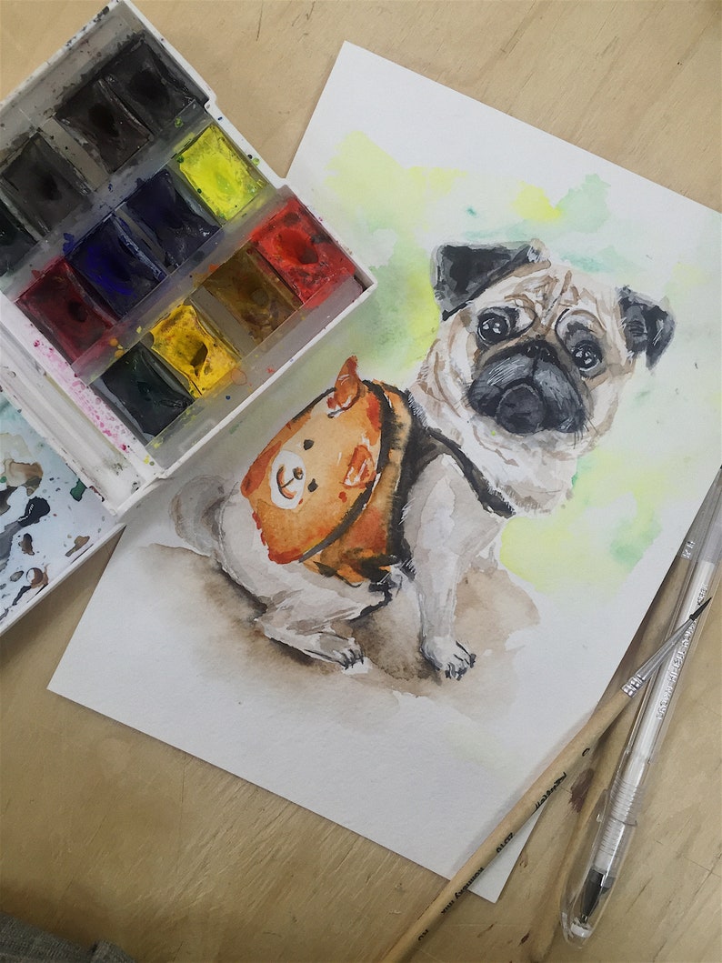 Custom Watercolor Postcard Your Pet on a Postcard 57 Unique Wonderful Gift Just send my your photo! Greeting card Made to Order