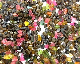 Natural Multi Tourmaline Rough Stone , Natural Raw Gemstone Mix Lot For Jewelry Making