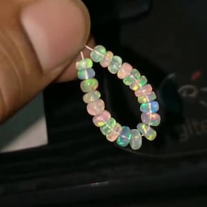 Natural Ethiopian opal beads, Natural Best Quality Ethiopian Opal Rondelle Beads | 3 — 5 MM | Welo Fire Opal | Jewellery Making