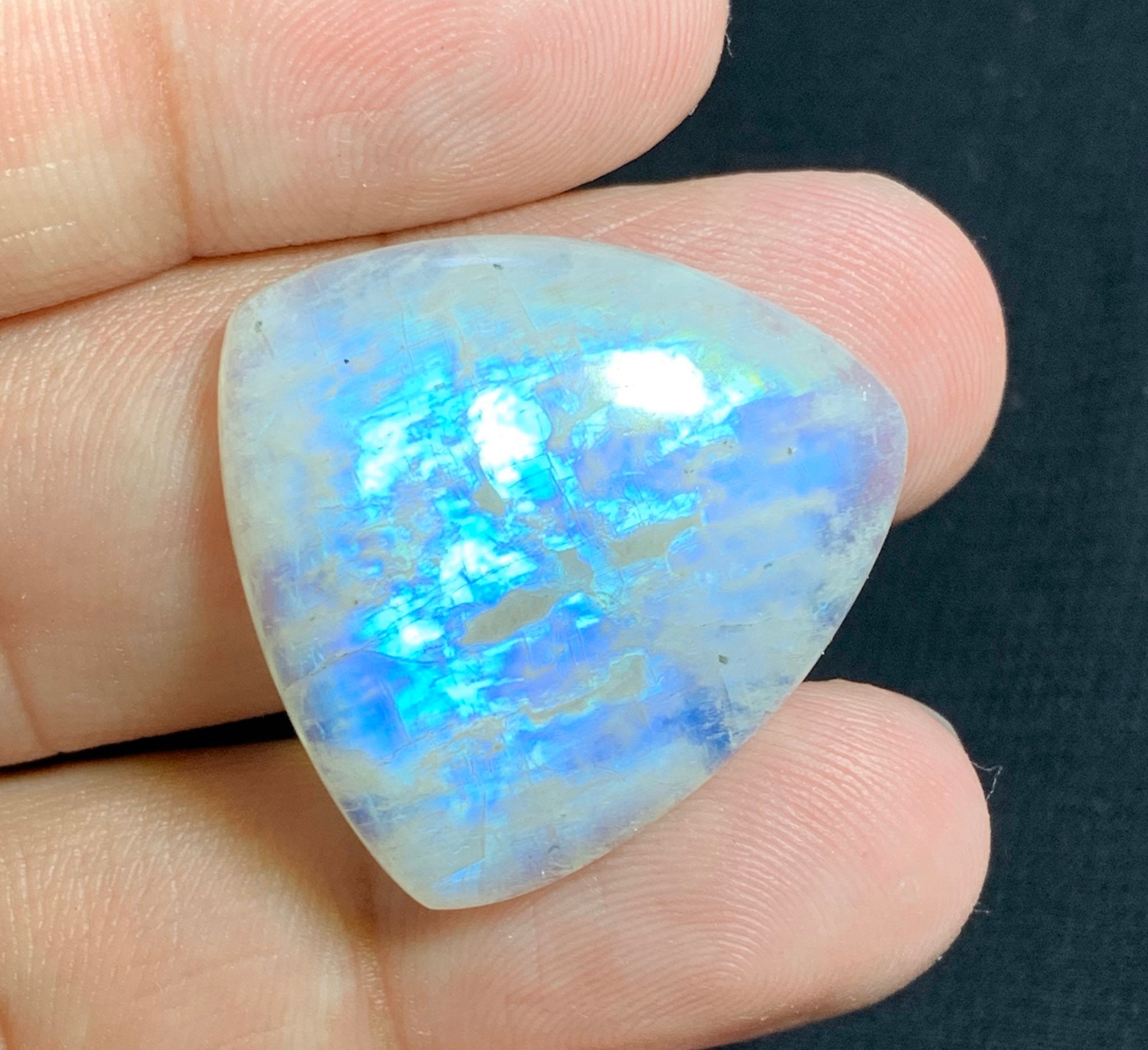 RARE Natural Blue Moonstone Teardrop Cabochon Rainbow Etsy UK