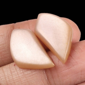 2 Piece Set Natural Peach moonstone fancy cabochon, Top Quality PURFECT for jewellery , Natural Handmade Loose gemstone, 25×13mm,22ct