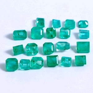 Natural Colombian Emerald Faceted Cushion Cut Gemstone, Loose Green Emerald Cut Stone, Colombian Emerald Cut Loose Stone For Jewelry 3--4 MM